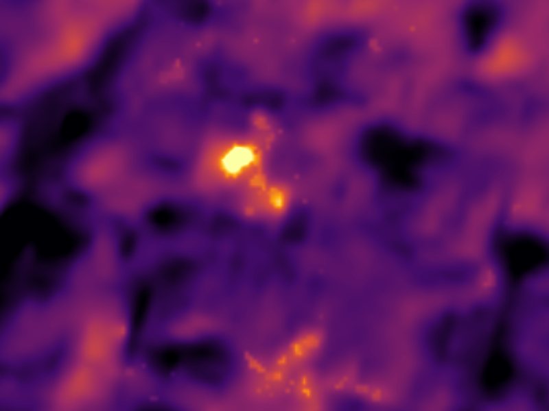 Landsat thermal view of the same ground around Amphitheater Springs