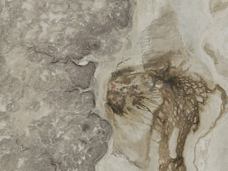 Aerial view of the ground around Baker (Abraham, Crater) Hot Springs