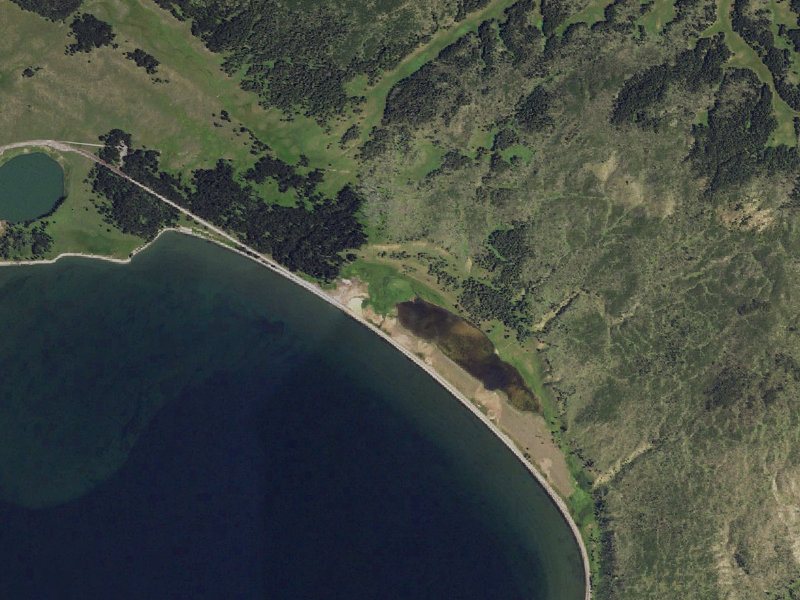 Aerial view of the ground around Beach Springs
