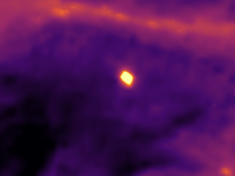 Landsat thermal view of the same ground around Boiling Springs Lake