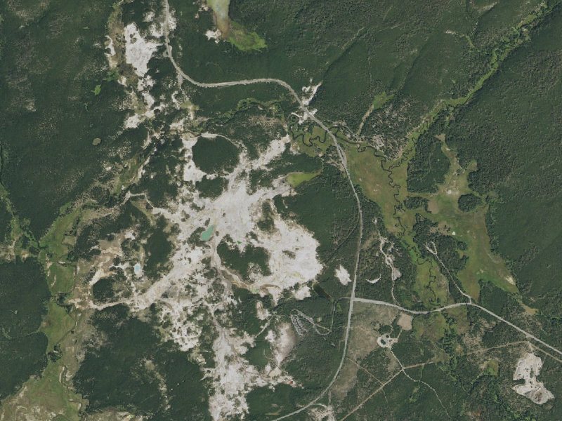Aerial view of the ground around Cistern Spring