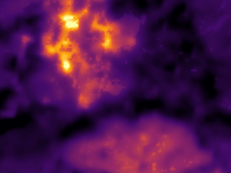 Landsat thermal view of the same ground around Echinus Geyser