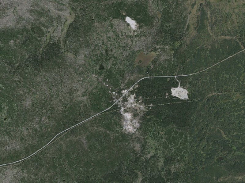 Aerial view of the ground around Gas Vents
