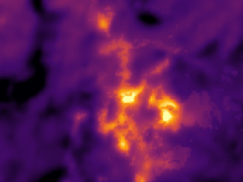 Landsat thermal view of the same ground around Horseshoe Spring