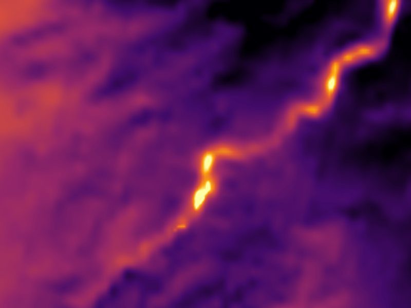 Landsat thermal view of the same ground around Hot Creek Gorge Springs