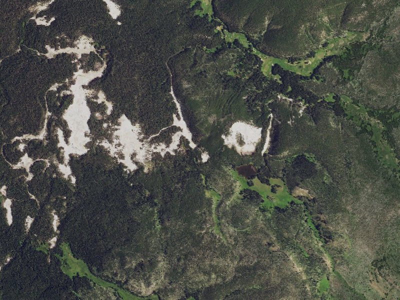 Aerial view of the ground around Hot Spring Basin Group