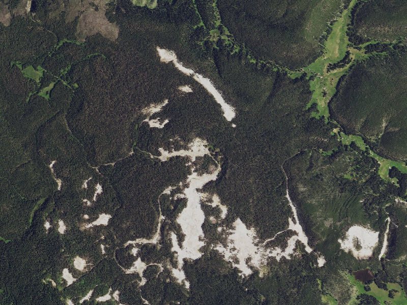 Aerial view of the ground around Hot Spring