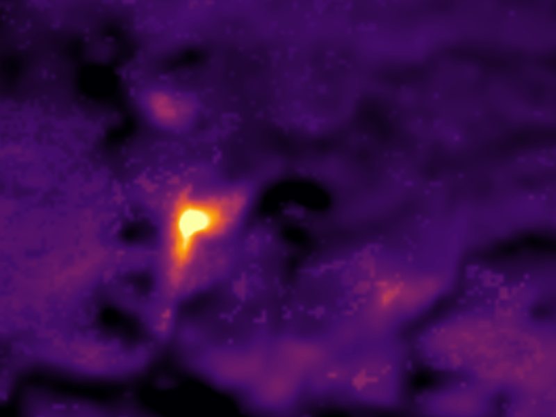Landsat thermal view of the same ground around Hot Springs On Bog Creek