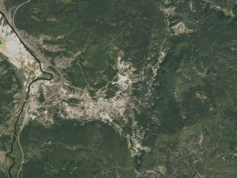 Aerial view of the ground around Hot Springs, Rabbit Creek Group