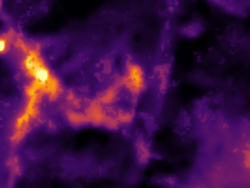 Landsat thermal view of the same ground around Hot Springs, Rabbit Creek Group