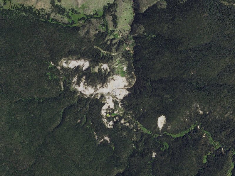 Aerial view of the ground around Josephs Coat Springs