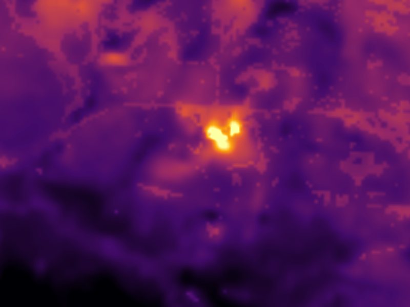 Landsat thermal view of the same ground around Kelly Hot Spring