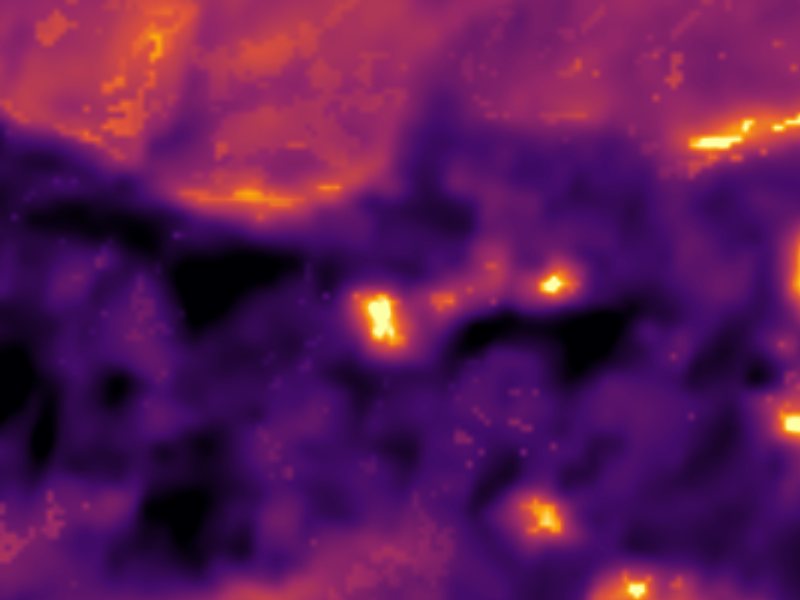 Landsat thermal view of the same ground around Queens Laundry