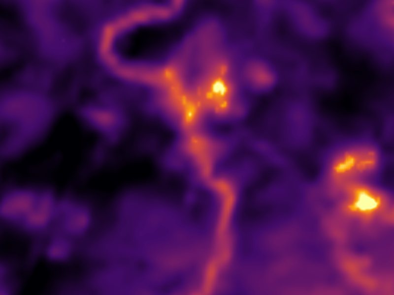 Landsat thermal view of the same ground around River Group