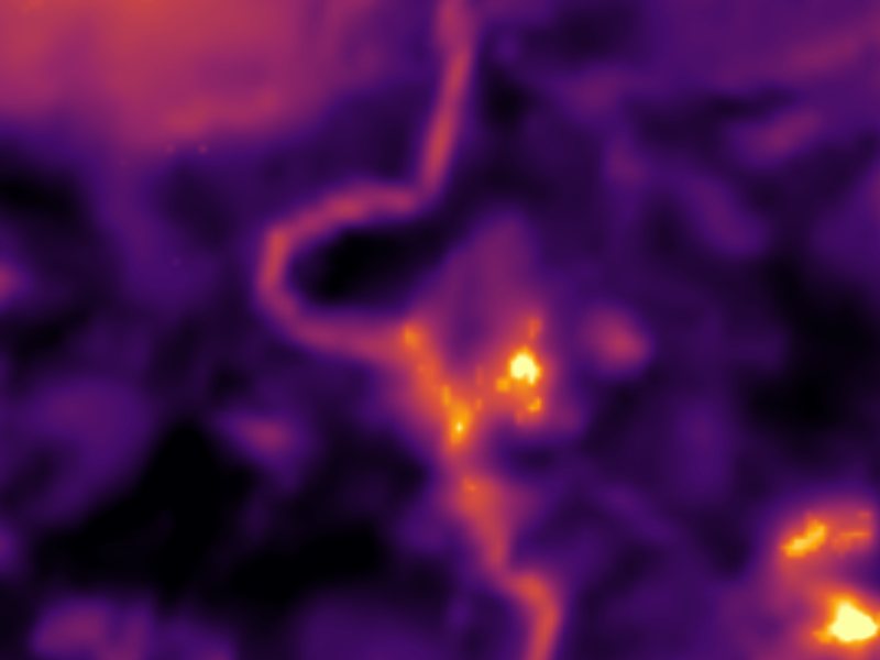 Landsat thermal view of the same ground around River Group