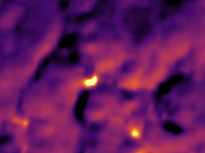 Landsat thermal view of the same ground around Roadside Springs, Frying Pan Spring