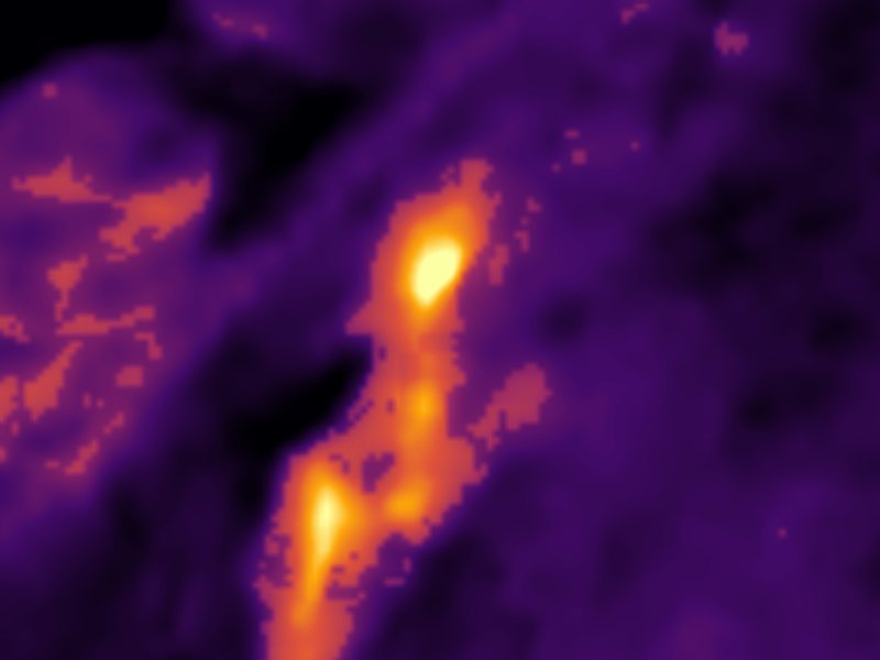 Landsat thermal view of the same ground around Thermo Hot Springs