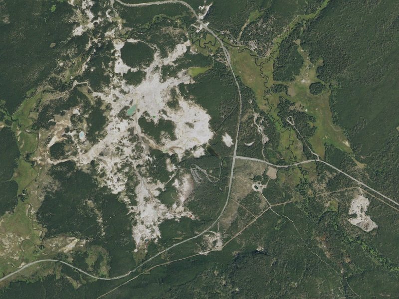 Aerial view of the ground around 