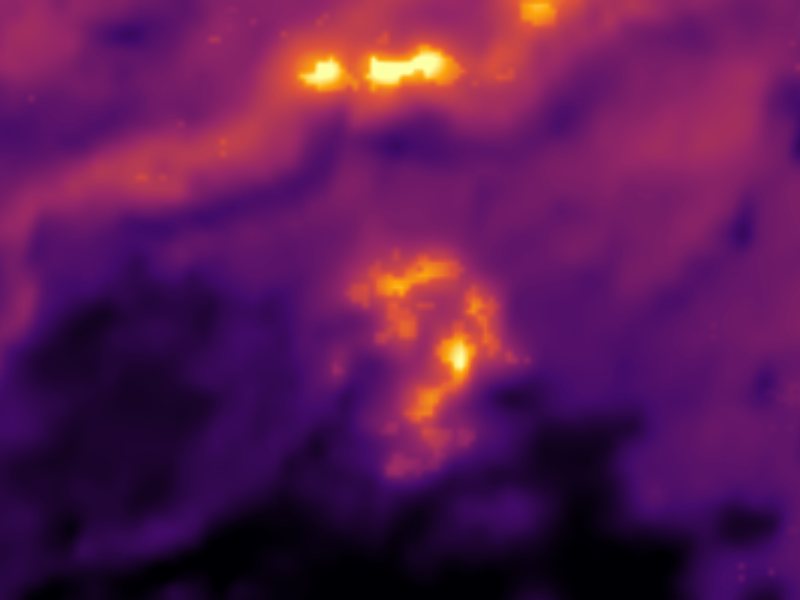 Landsat thermal view of the same ground around 