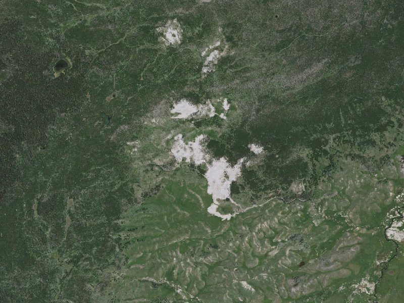 Aerial view of the ground around Violet Springs