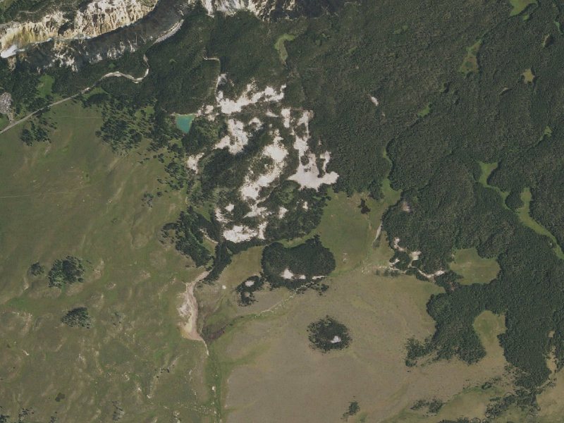 Aerial view of the ground around Warm Spring