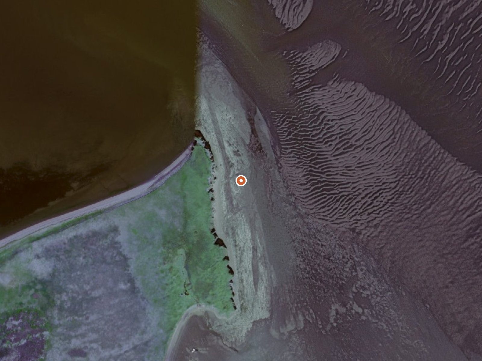 Aerial view of the ground around Hot Spring Near Port Moller