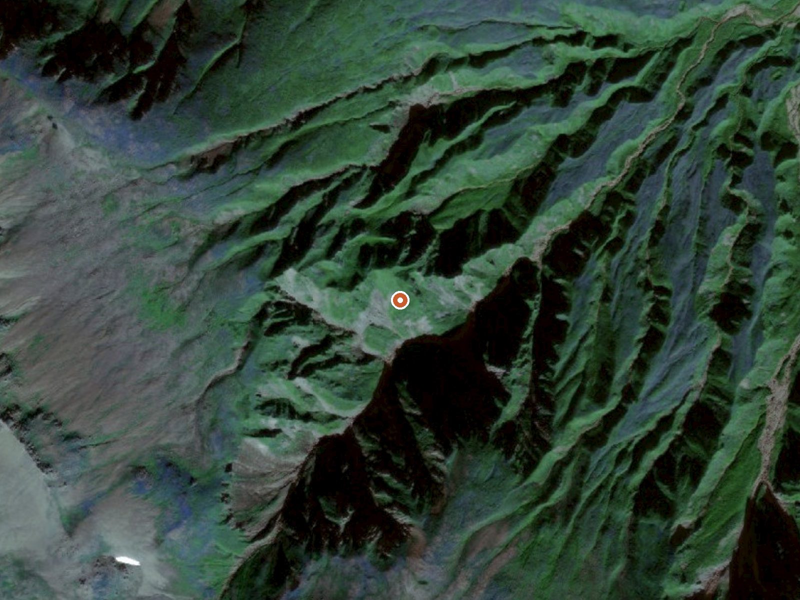 Aerial view of the ground around Hot Spring On Attu Island