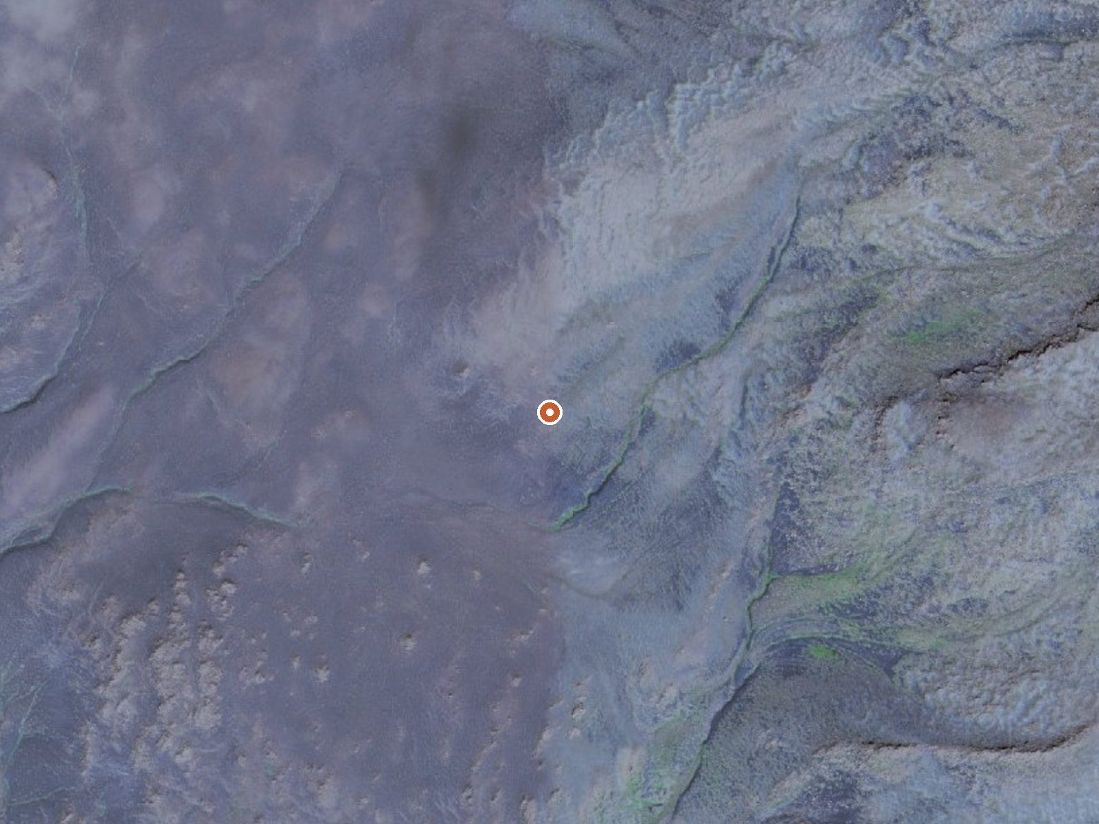 Aerial view of the ground around Hot Spring On Little Sitkin Island