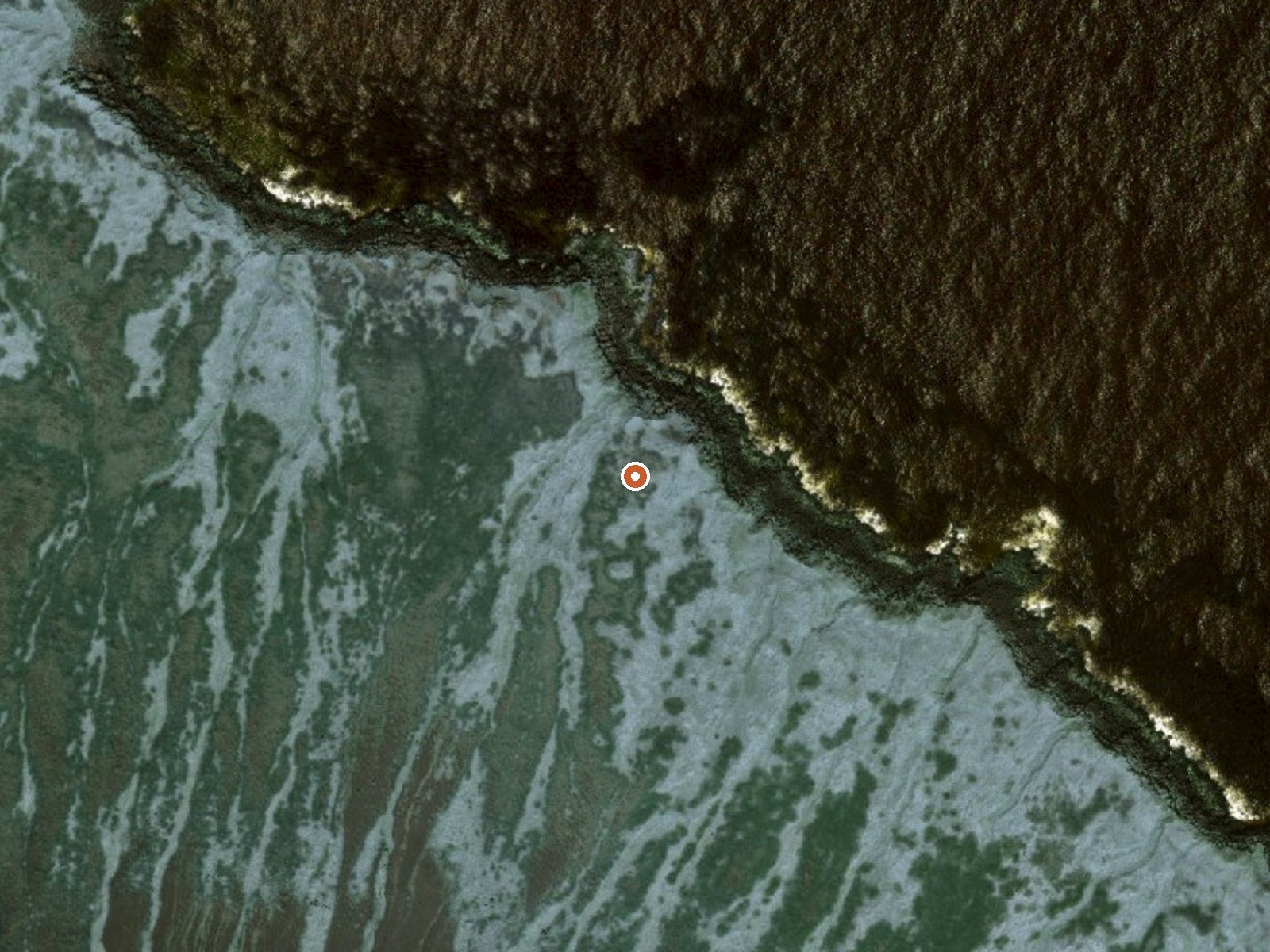 Aerial view of the ground around Hot Spring On Seguam Island