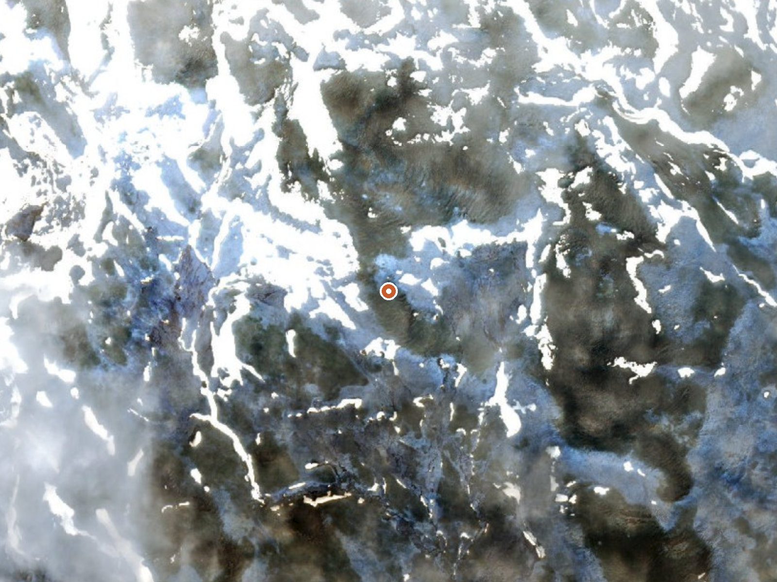 Aerial view of the ground around Hot Spring On Tanaga Island