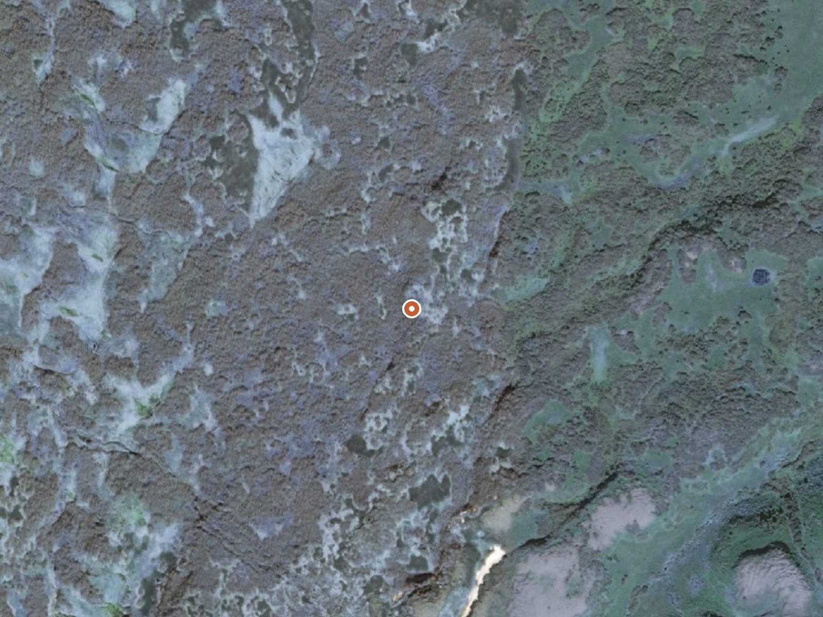 Aerial view of the ground around Hot Springs East Of Cold Bay