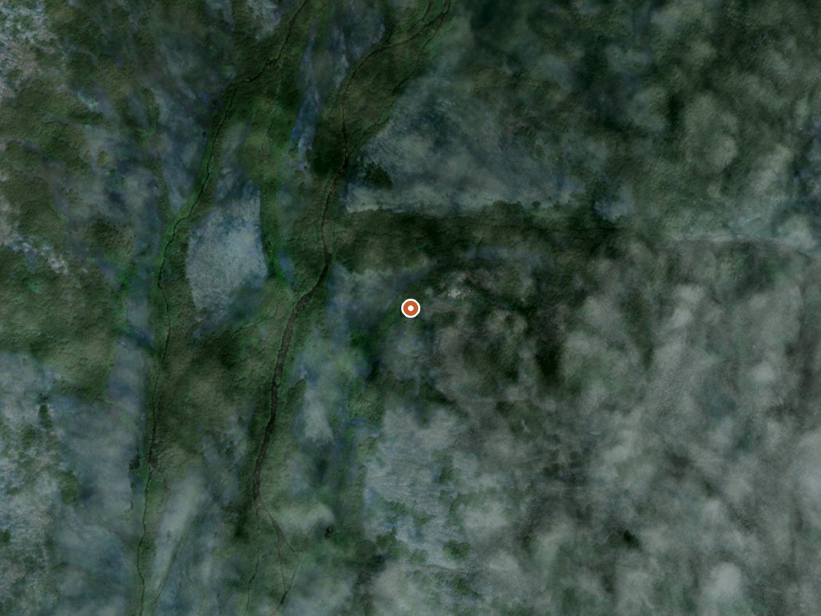 Aerial view of the ground around Hot Springs Near Lava Creek