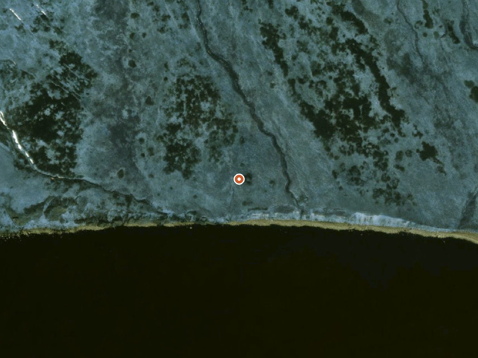 Aerial view of the ground around Hot Springs On Akun Island