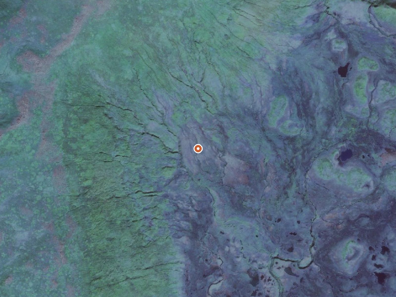 Aerial view of the ground around Hot Springs On Atka Island