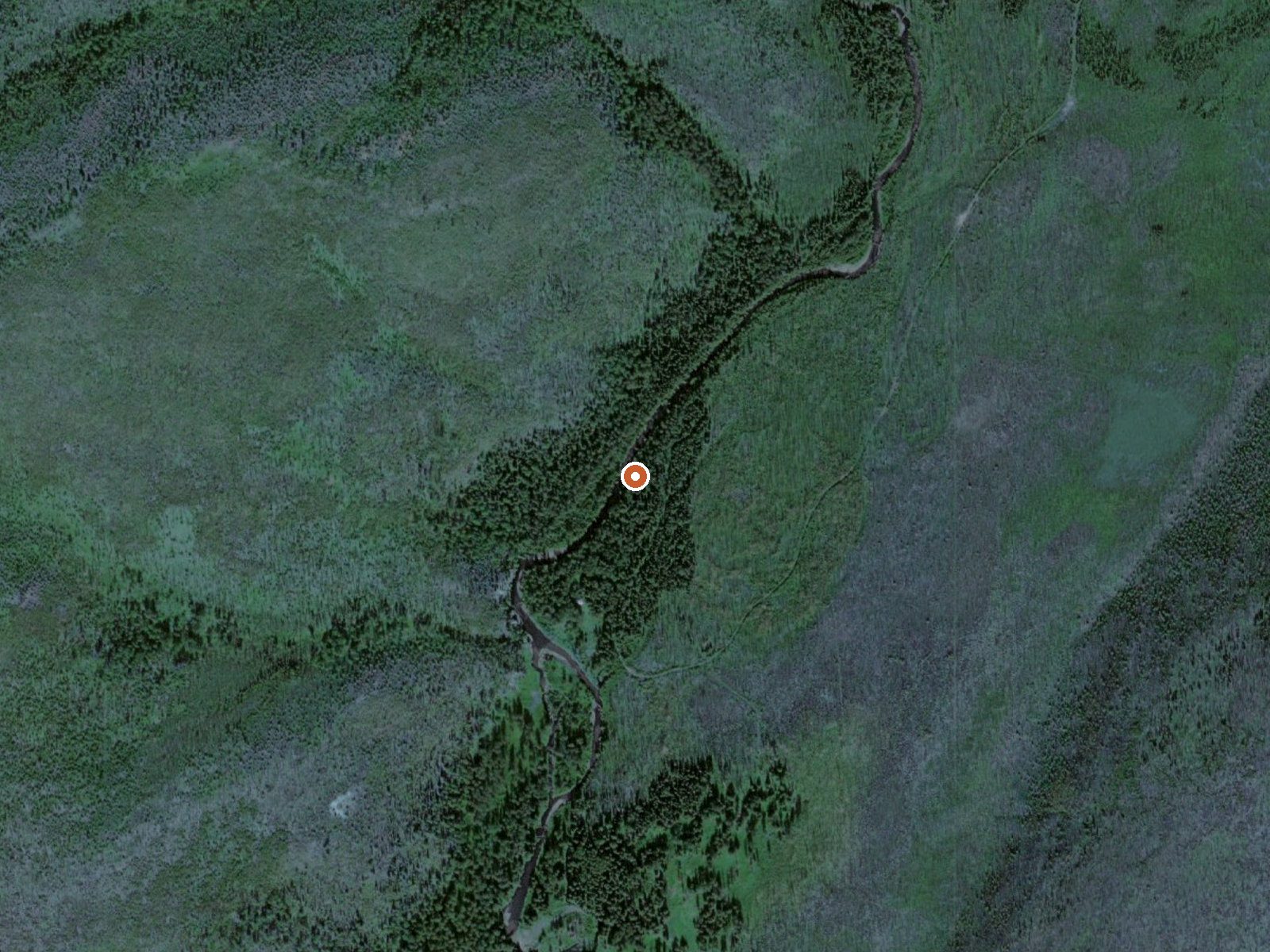 Aerial view of the ground around Hutlinana Hot Springs