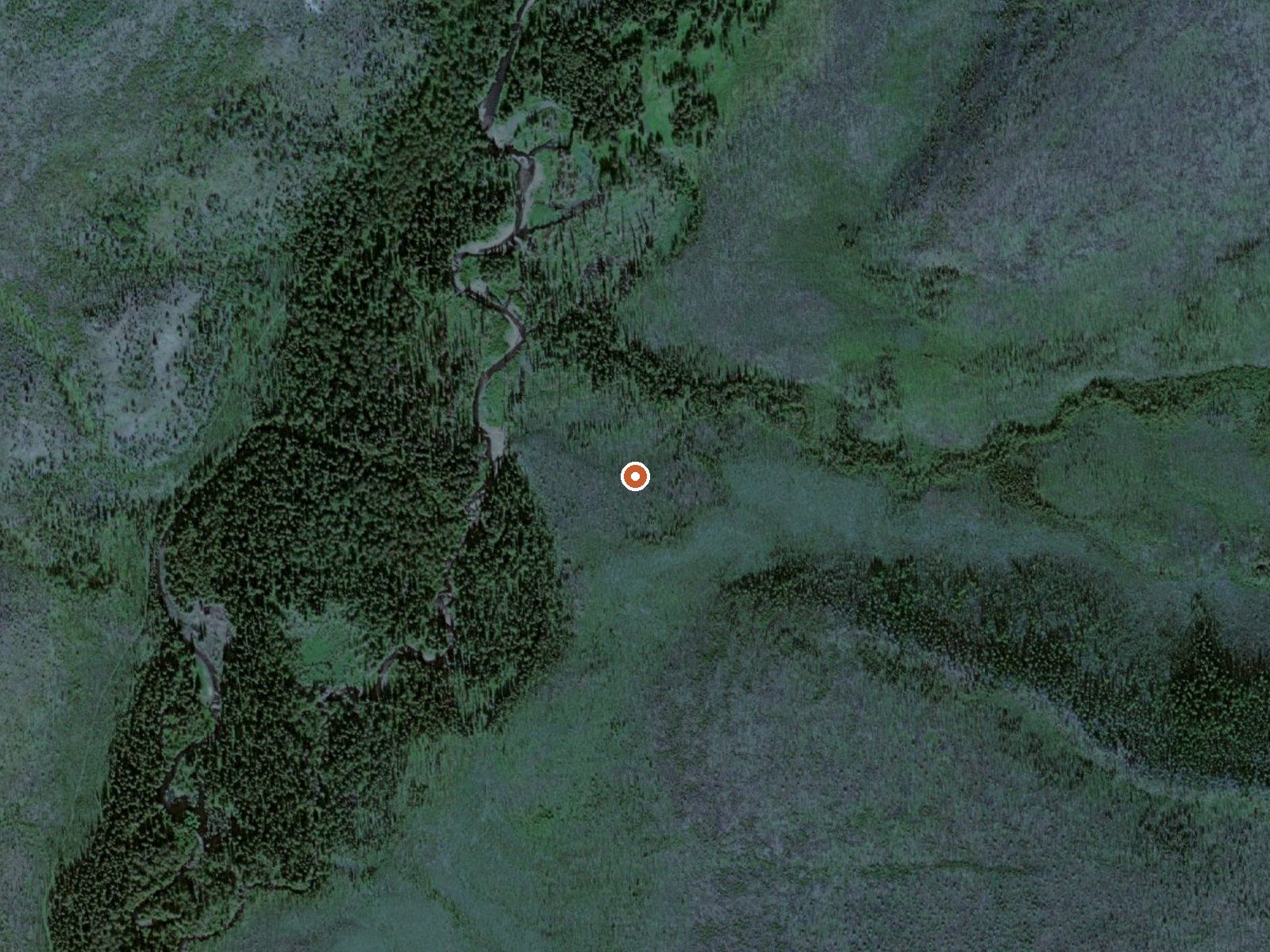 Aerial view of the ground around Hutlinana Hot Springs
