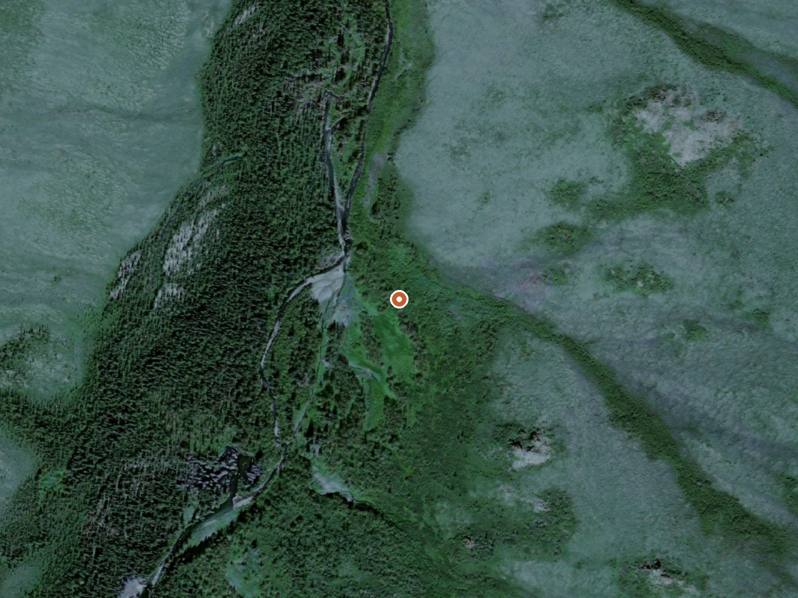 Aerial view of the ground around Kilo Hot Spring