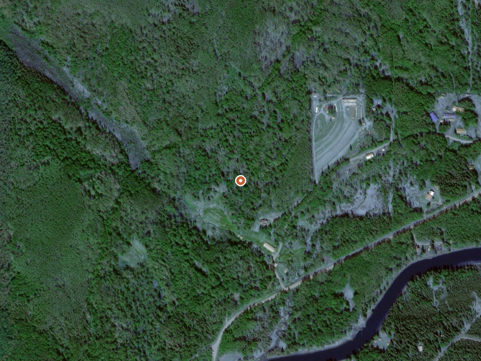 Aerial view of the ground around Manley Hot Springs