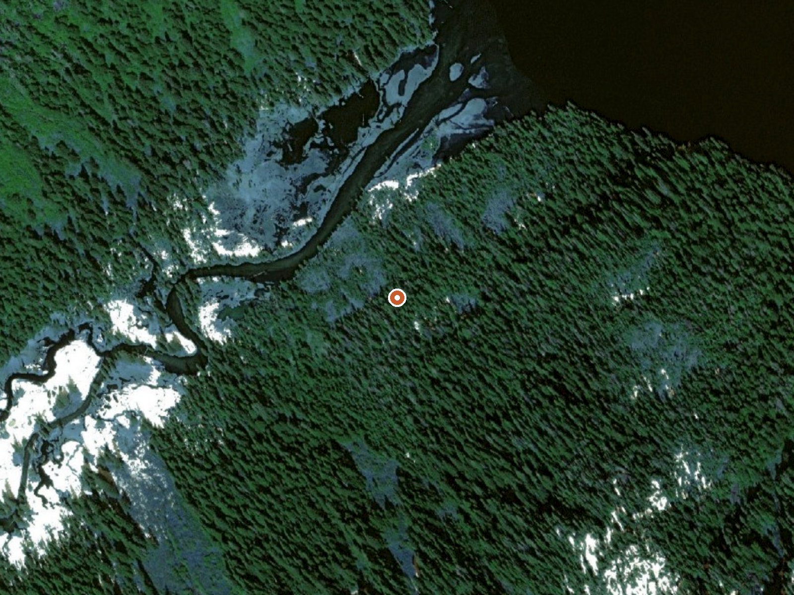 Aerial view of the ground around Bailey Hot Spring
