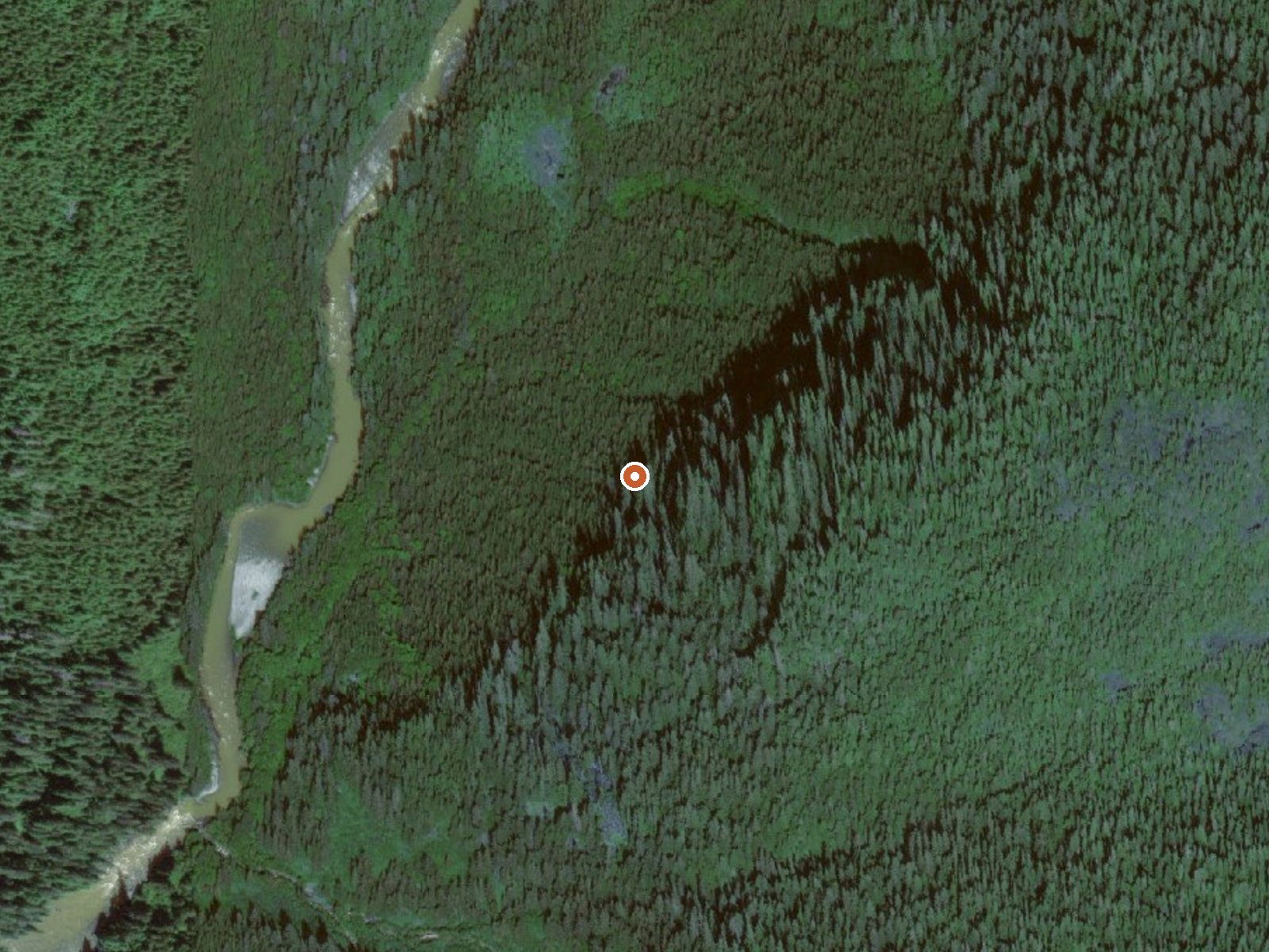 Aerial view of the ground around Bradfield Canal Hot Springs