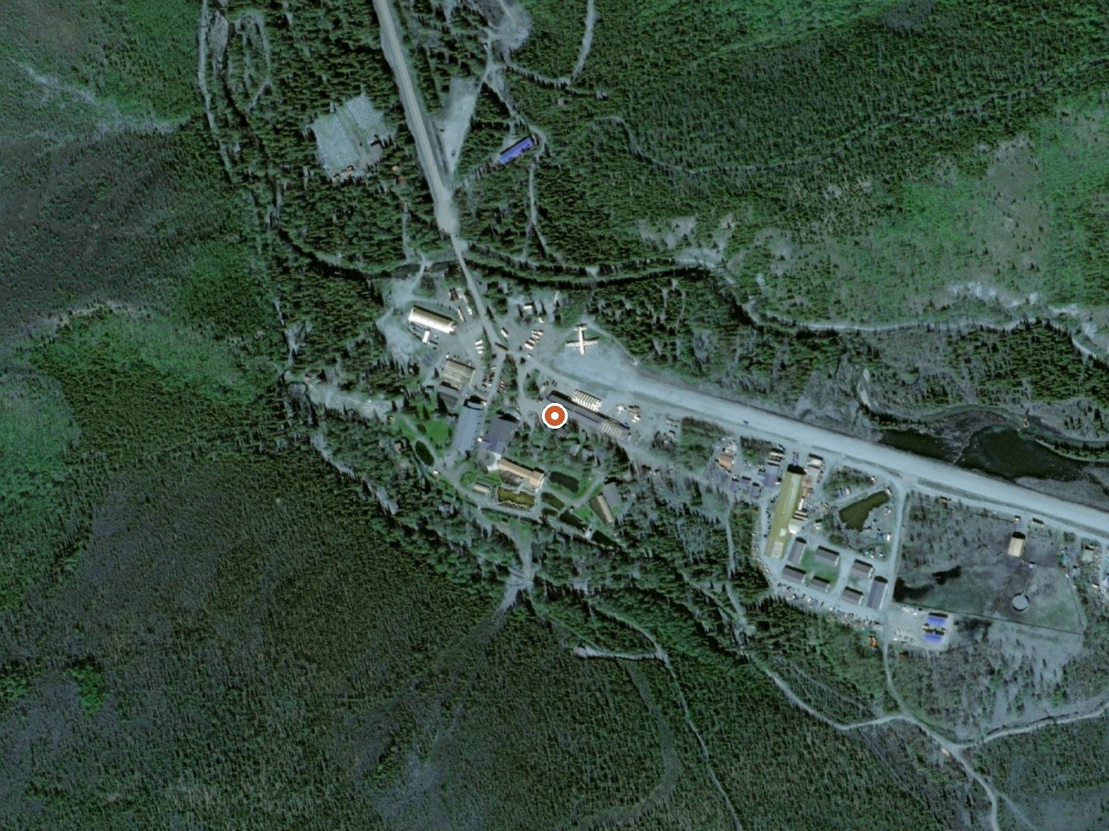 Aerial view of the ground around Chena Hot Springs