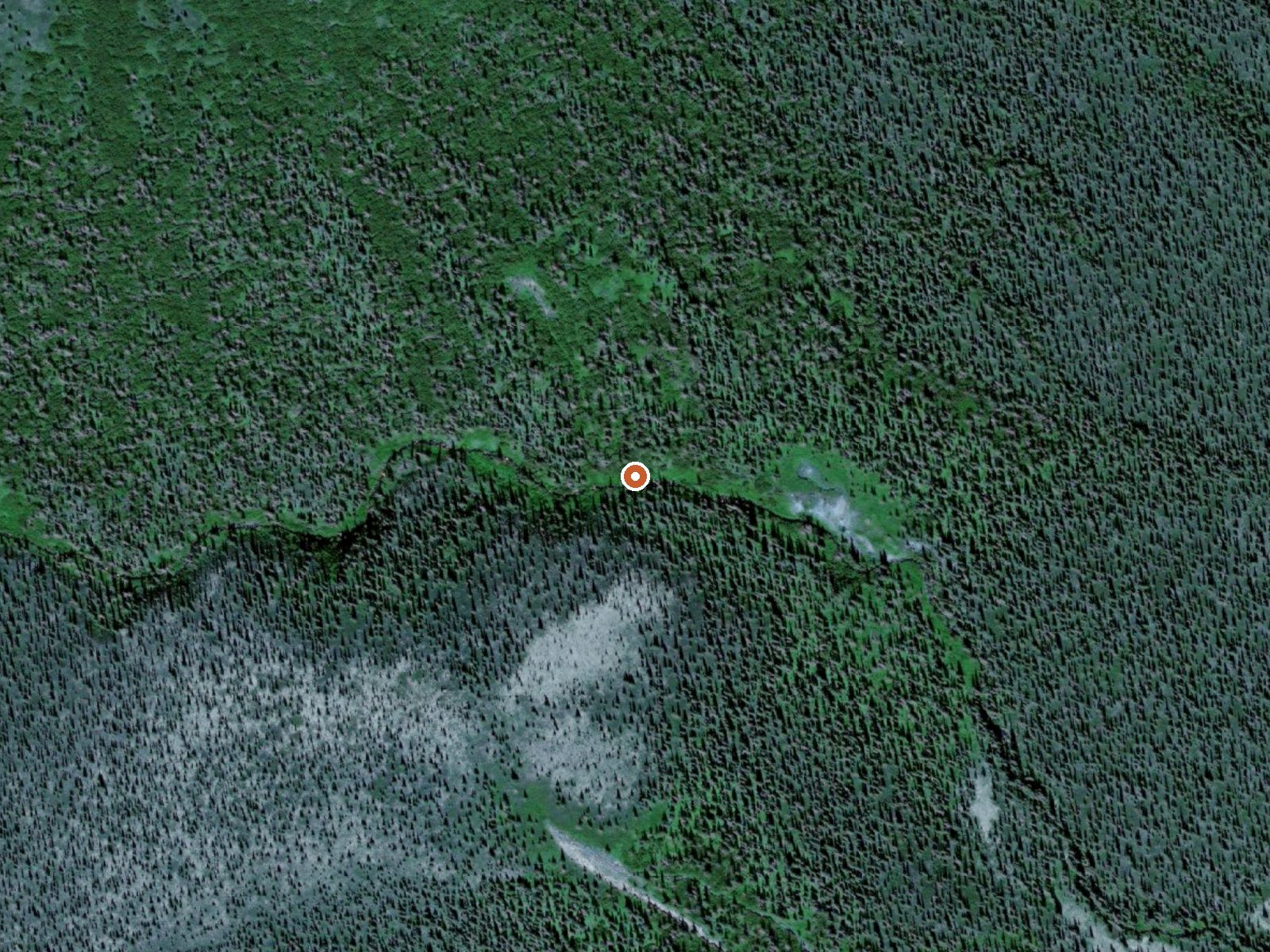 Aerial view of the ground around Clear Creek Hot Springs