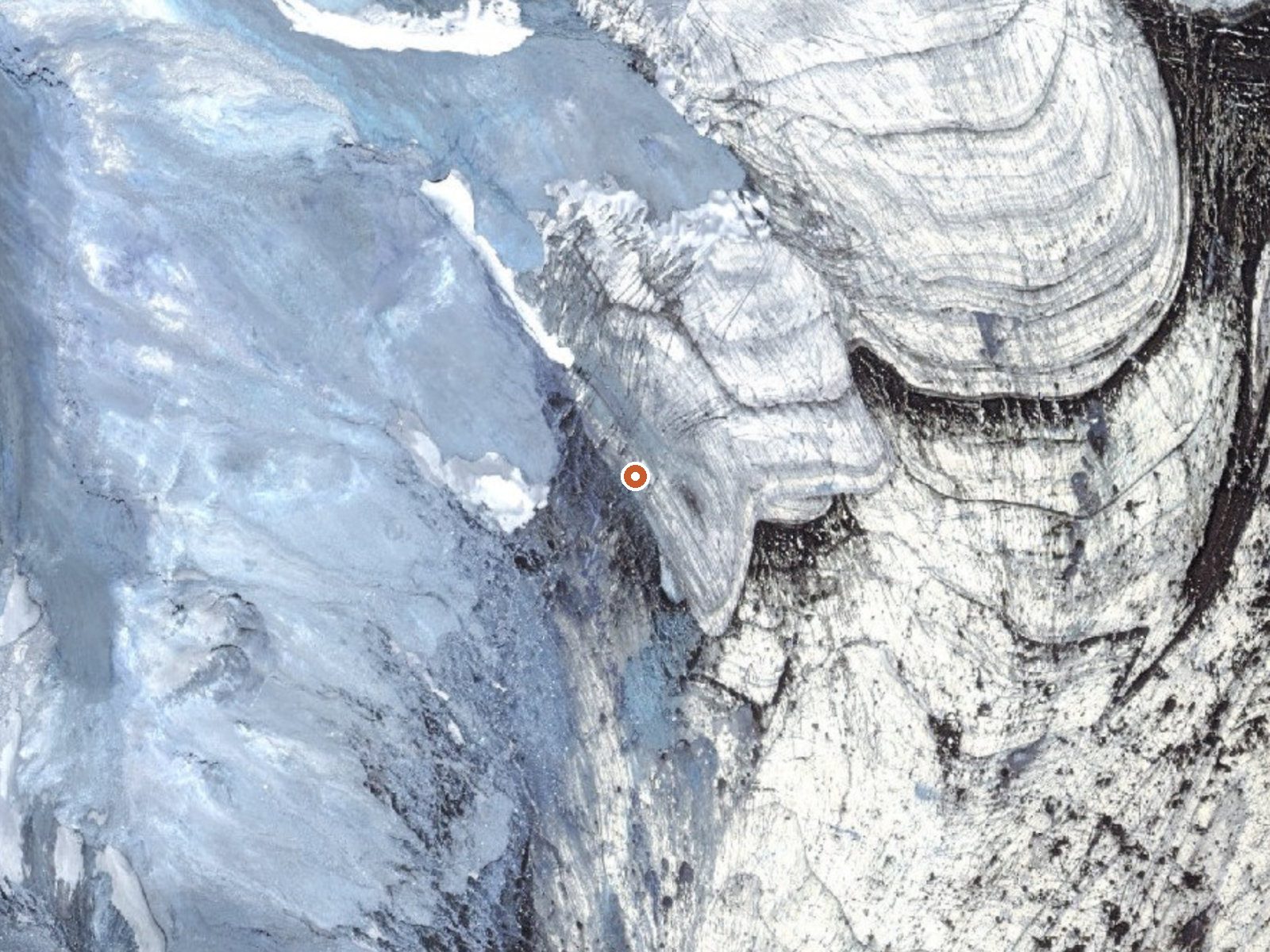 Aerial view of the ground around Fumarole