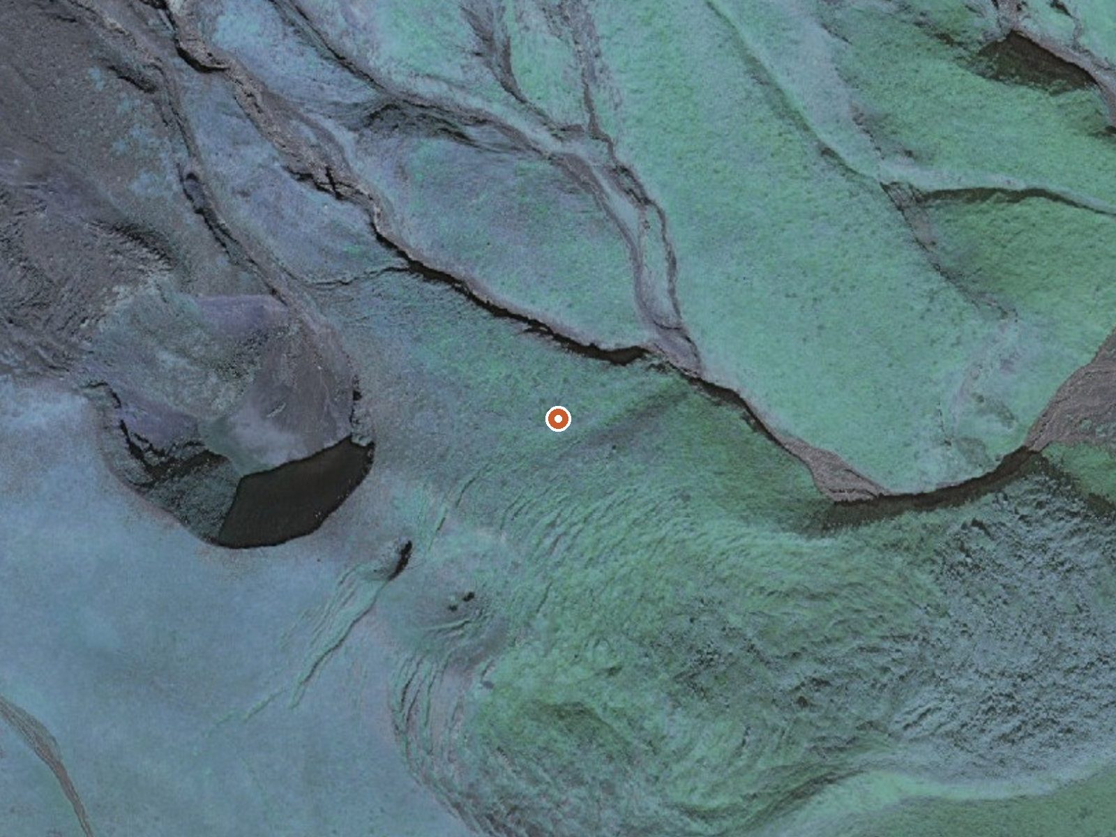 Aerial view of the ground around Fumaroles On Gareloi Island