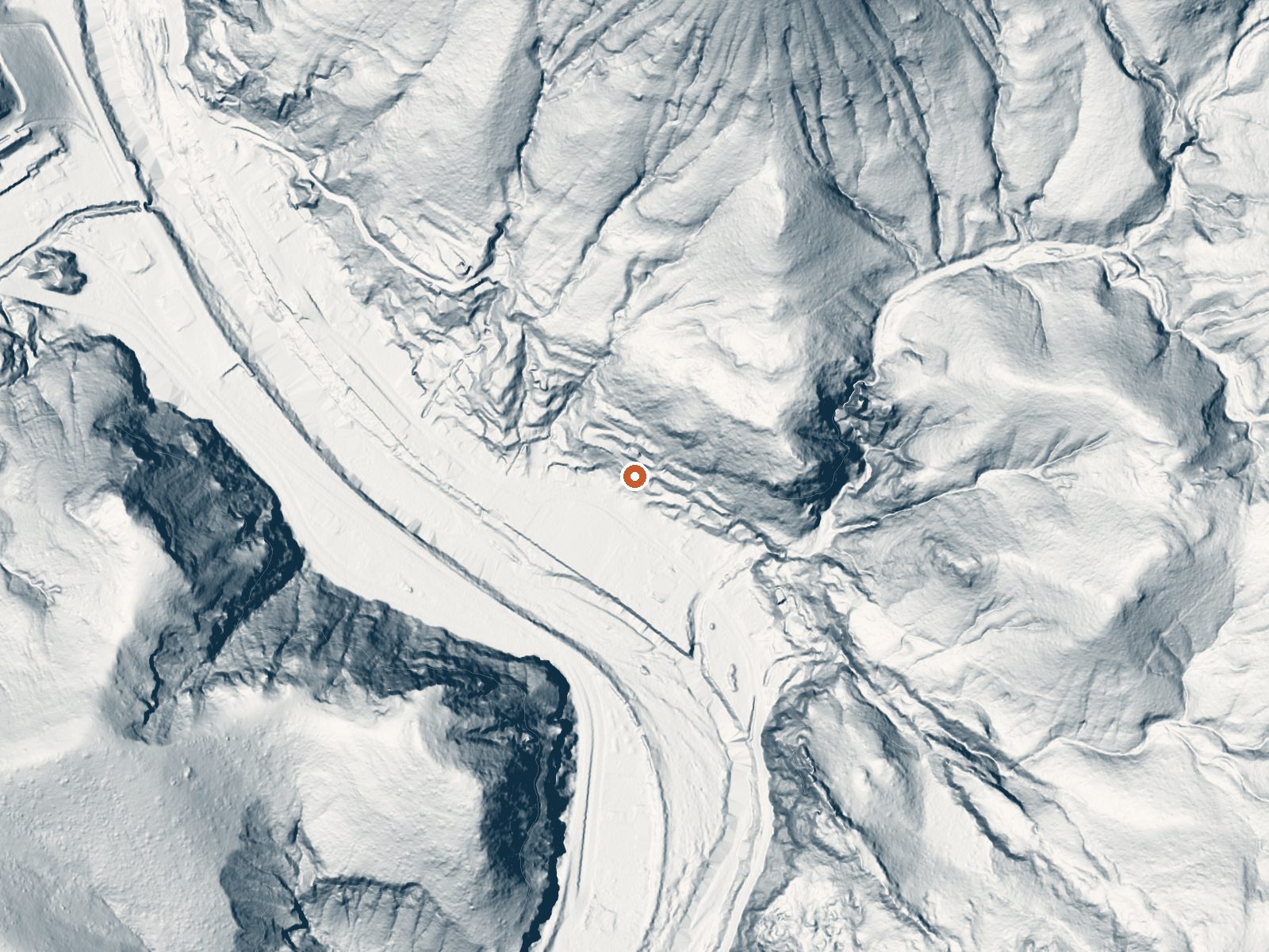 LiDAR bare-earth view of the same ground around Clifton Hot Springs