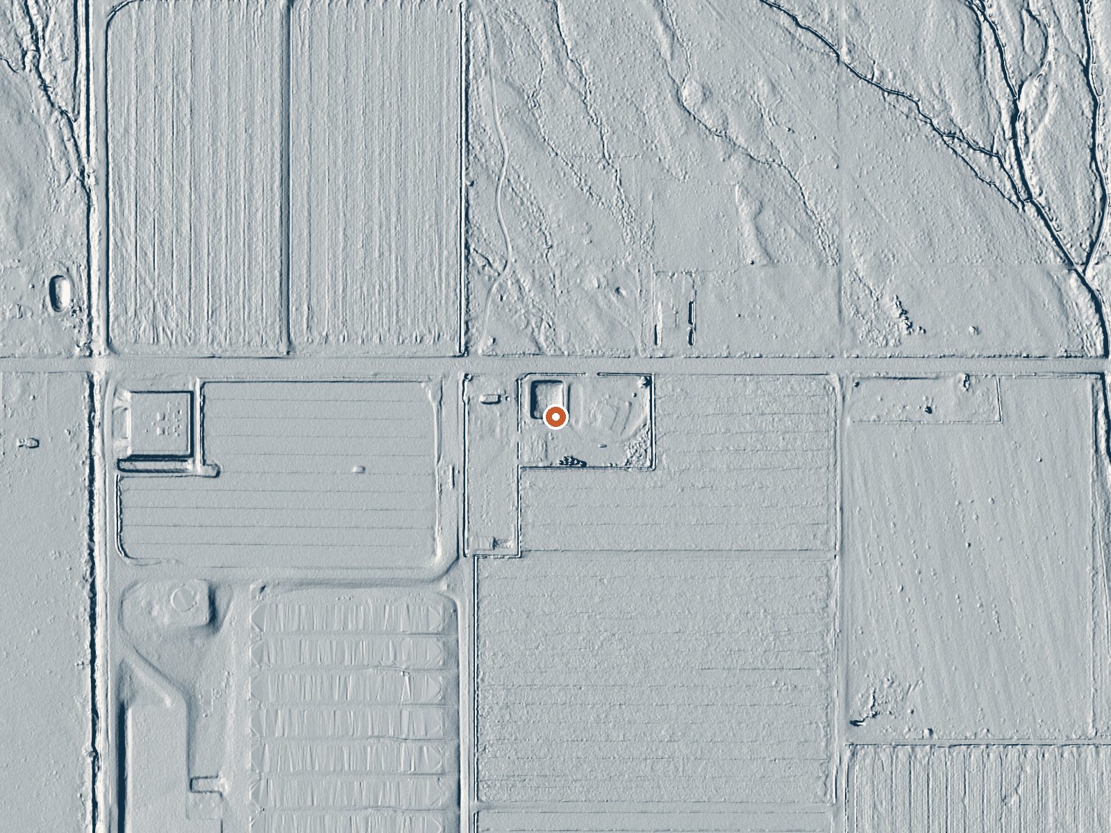 LiDAR bare-earth view of the same ground around El Dorado Hot Spring