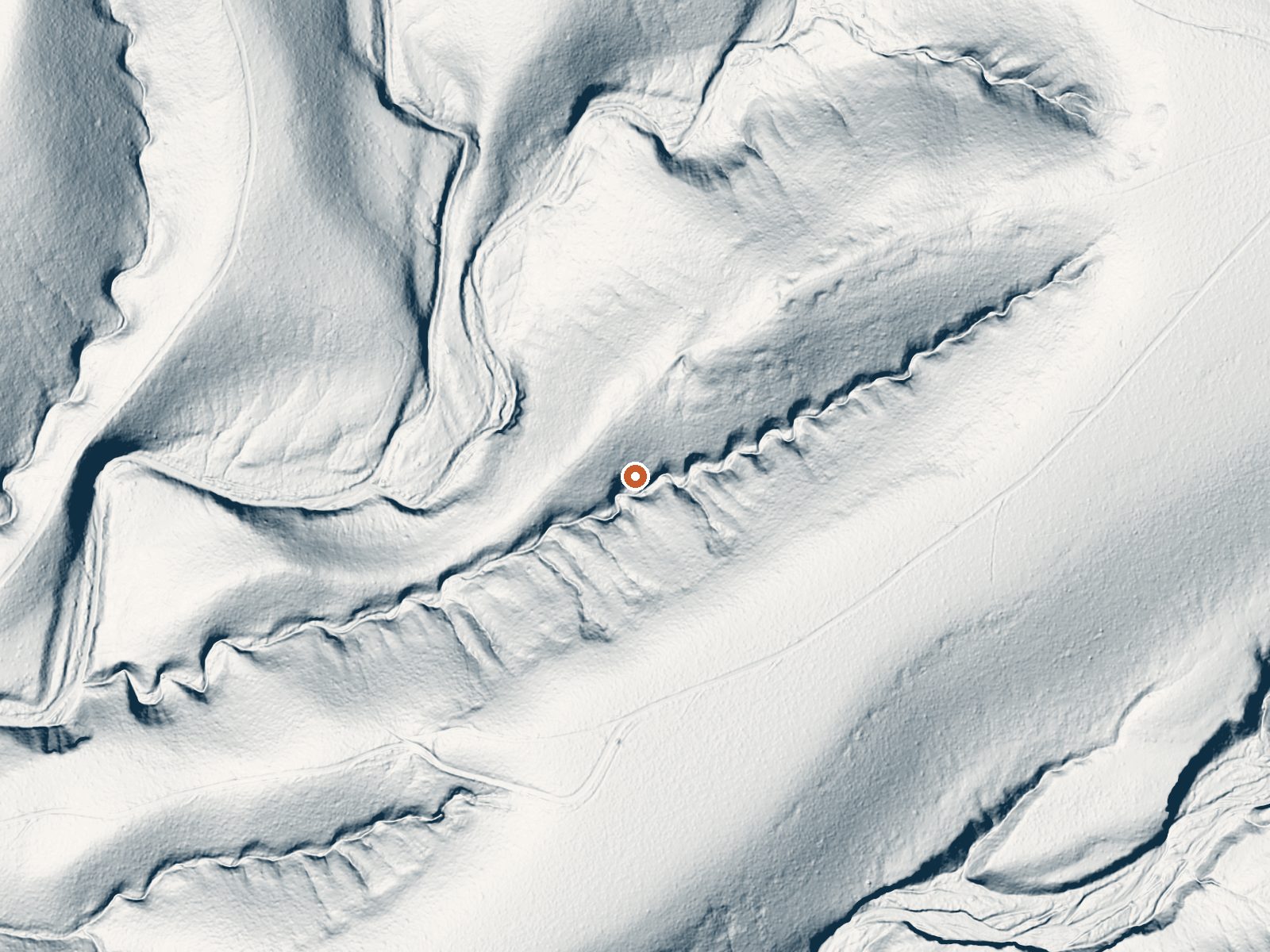 LiDAR bare-earth view of the same ground around Grapevine Spring