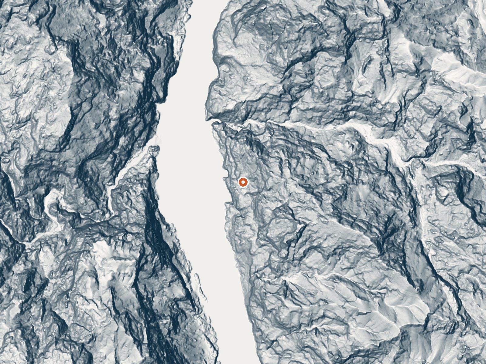 LiDAR bare-earth view of the same ground around Hot Spring
