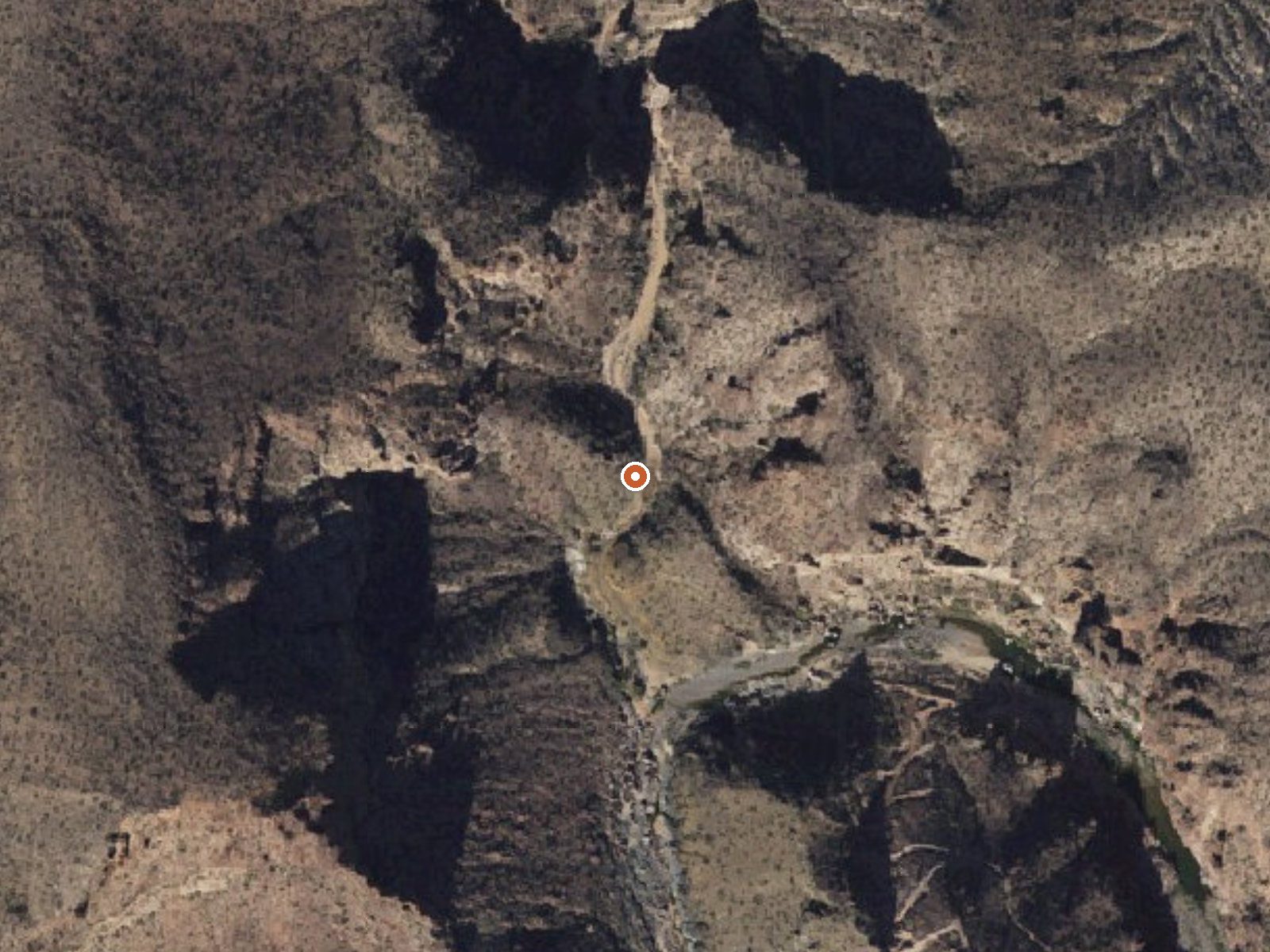 Aerial view of the ground around Kaiser Hot Spring