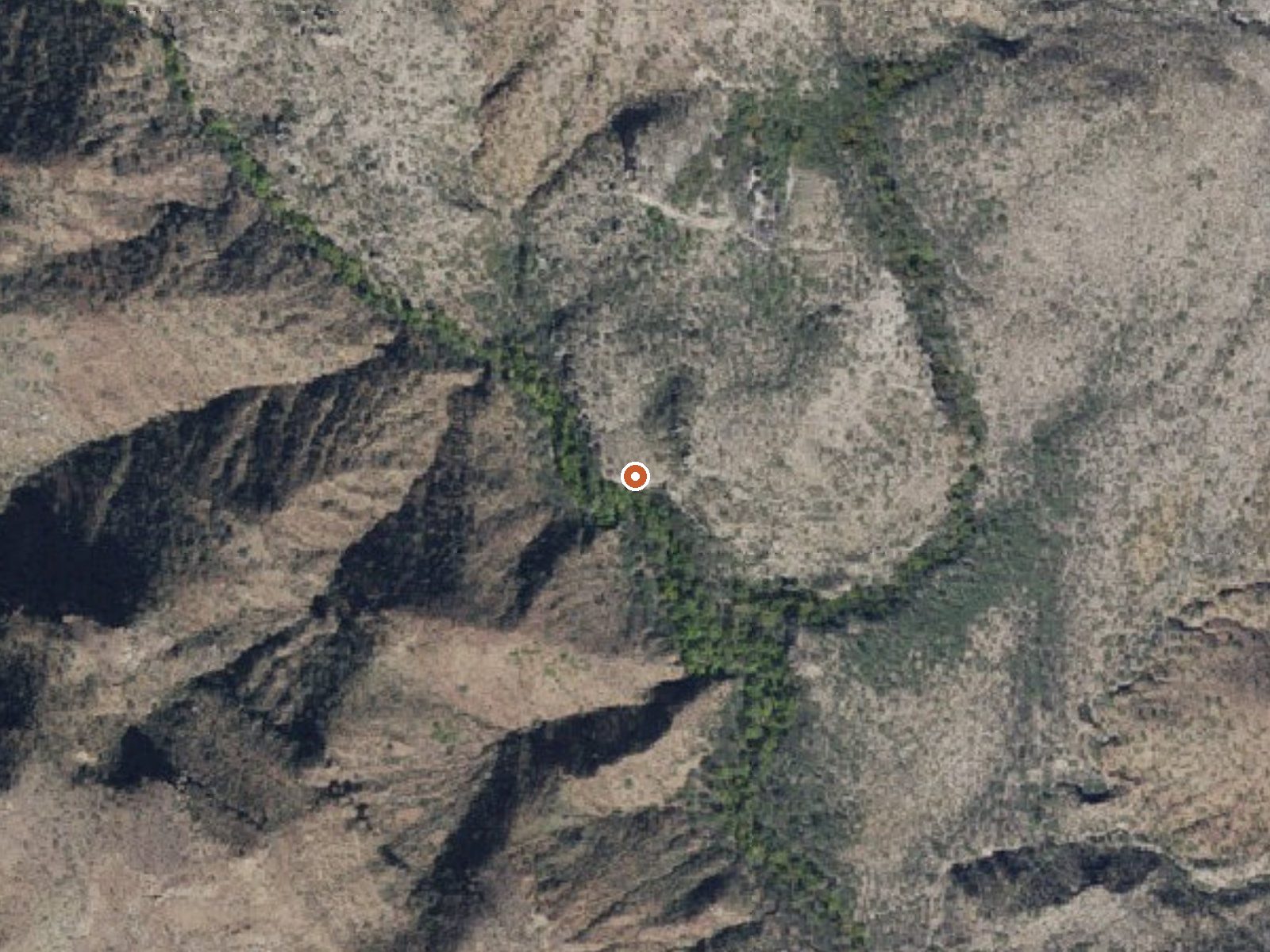Aerial view of the ground around Mescal Warm Spring